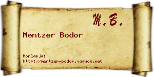 Mentzer Bodor névjegykártya